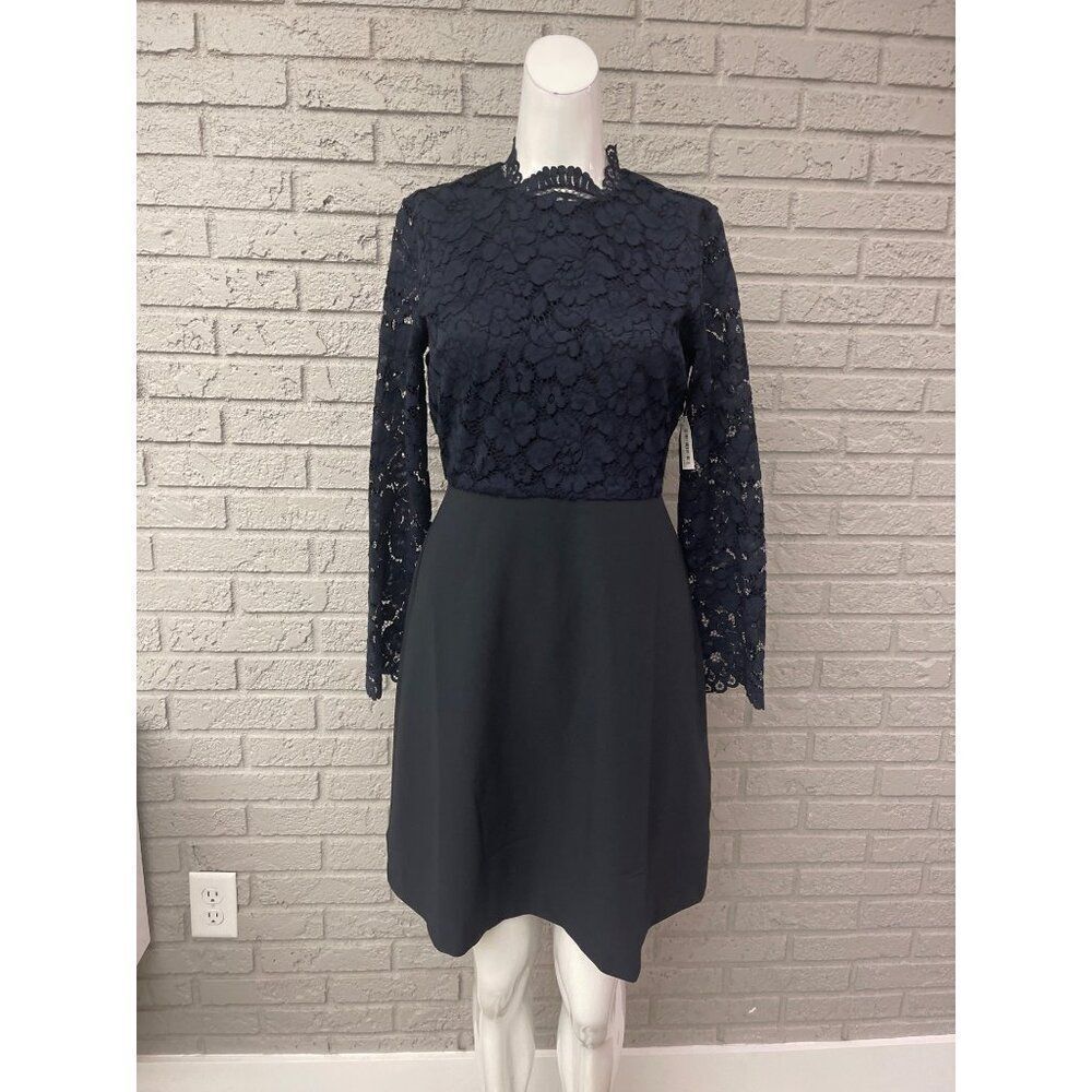 Lark & Ro Women Black Lace Fit & Flare Mini Dress Size 2 NWT